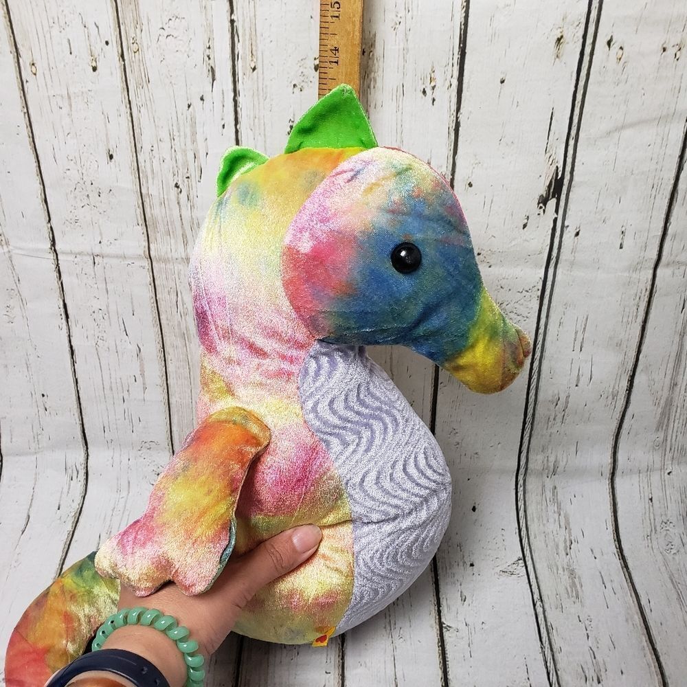 Build-A-Bear Splish Splash Seahorse Tie-Dye Rainbow Plush Soft BAB under the sea - Picture 12 of 13